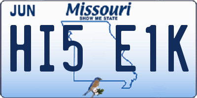 MO license plate HI5E1K