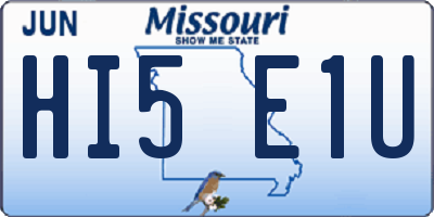 MO license plate HI5E1U