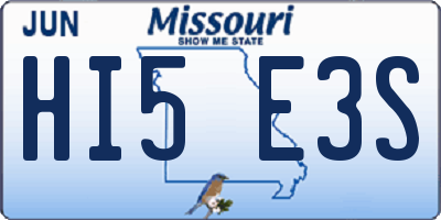 MO license plate HI5E3S