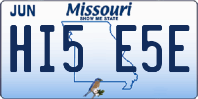 MO license plate HI5E5E