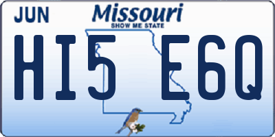 MO license plate HI5E6Q