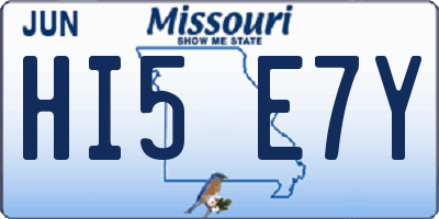 MO license plate HI5E7Y