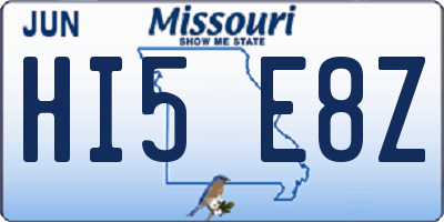 MO license plate HI5E8Z