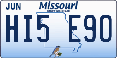 MO license plate HI5E9O