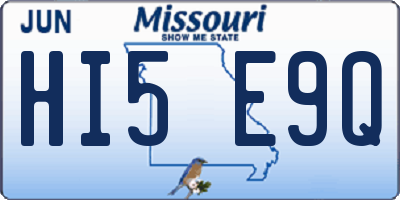 MO license plate HI5E9Q