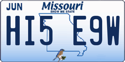 MO license plate HI5E9W