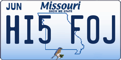 MO license plate HI5F0J