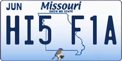MO license plate HI5F1A
