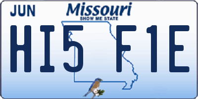 MO license plate HI5F1E
