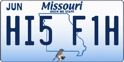 MO license plate HI5F1H