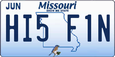 MO license plate HI5F1N