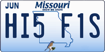 MO license plate HI5F1S