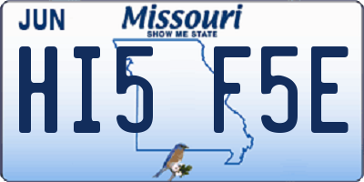 MO license plate HI5F5E