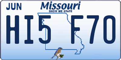 MO license plate HI5F7O