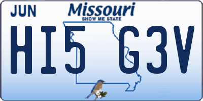 MO license plate HI5G3V