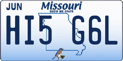 MO license plate HI5G6L