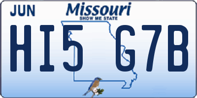 MO license plate HI5G7B