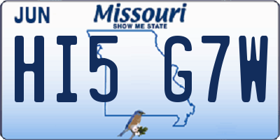 MO license plate HI5G7W