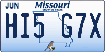 MO license plate HI5G7X