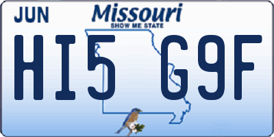 MO license plate HI5G9F