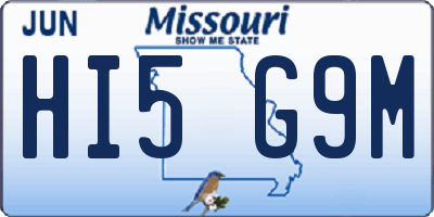 MO license plate HI5G9M