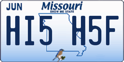 MO license plate HI5H5F