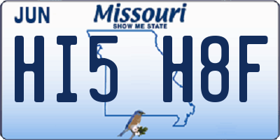 MO license plate HI5H8F