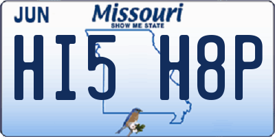 MO license plate HI5H8P