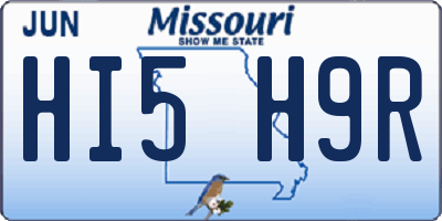 MO license plate HI5H9R
