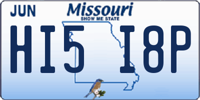 MO license plate HI5I8P