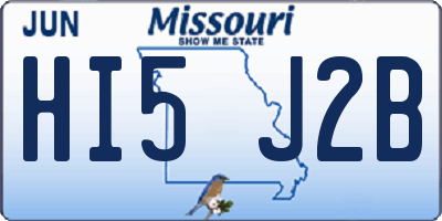 MO license plate HI5J2B