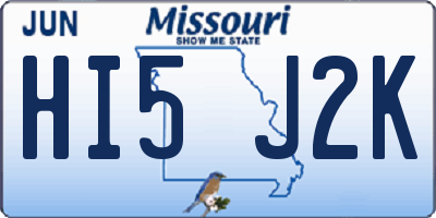 MO license plate HI5J2K