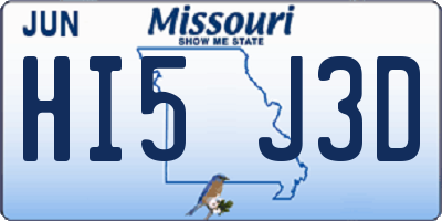 MO license plate HI5J3D