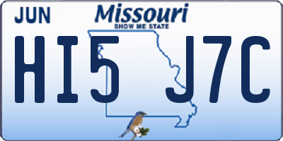 MO license plate HI5J7C