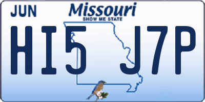 MO license plate HI5J7P
