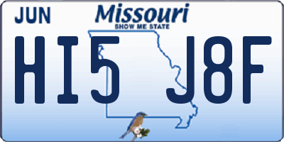 MO license plate HI5J8F