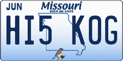 MO license plate HI5K0G