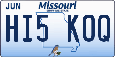 MO license plate HI5K0Q