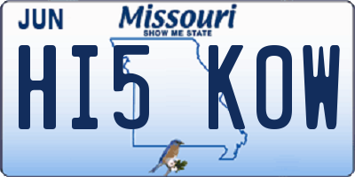 MO license plate HI5K0W