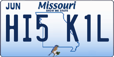 MO license plate HI5K1L