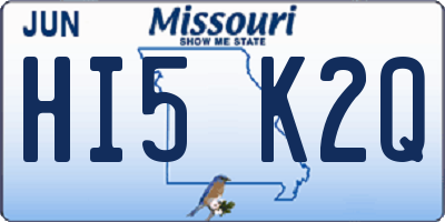 MO license plate HI5K2Q