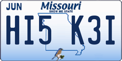 MO license plate HI5K3I