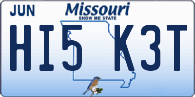 MO license plate HI5K3T