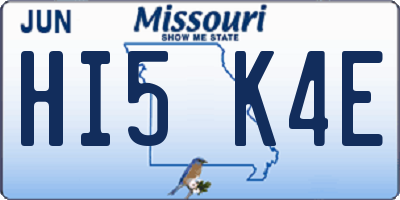 MO license plate HI5K4E