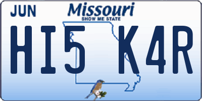 MO license plate HI5K4R