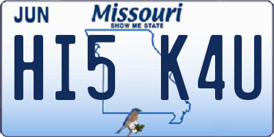 MO license plate HI5K4U