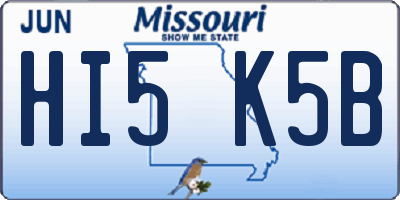 MO license plate HI5K5B