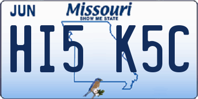 MO license plate HI5K5C