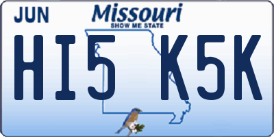 MO license plate HI5K5K