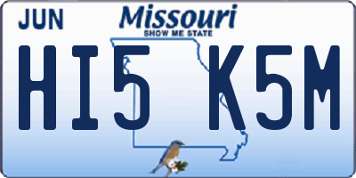 MO license plate HI5K5M